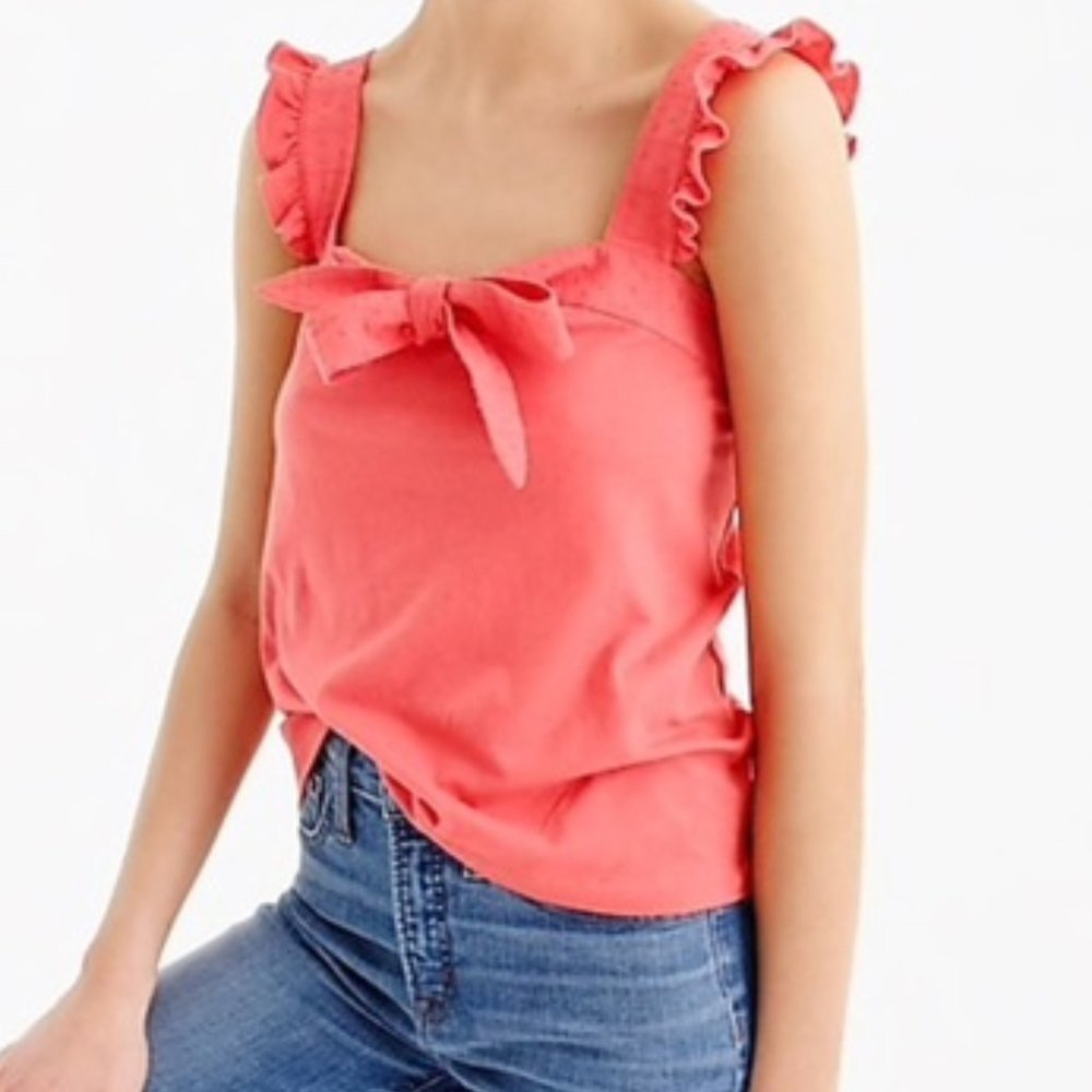 J Crew Bow top orange Salmon SIZE XL